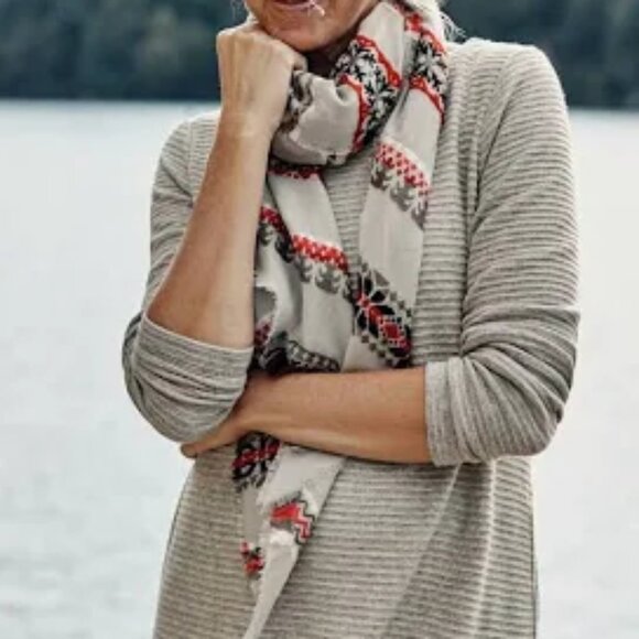 J. Jill Fair Isles Embroidered Scarf - Picture 1 of 13